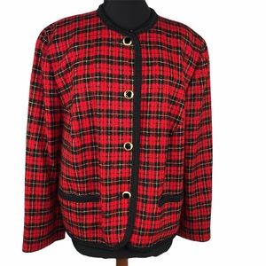 Vintage Pendleton Plaid Blazer Red & Black